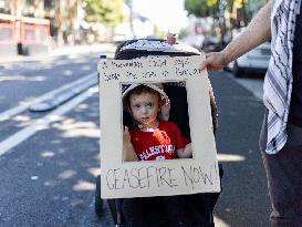 San Francisco Pro-Palestine Demonstration Marking 300 Days Of Israel's Bombardment Of Gaza