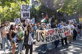 San Francisco Pro-Palestine Demonstration Marking 300 Days Of Israel's Bombardment Of Gaza