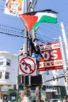 San Francisco Pro-Palestine Demonstration Marking 300 Days Of Israel's Bombardment Of Gaza