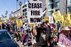 San Francisco Pro-Palestine Demonstration Marking 300 Days Of Israel's Bombardment Of Gaza