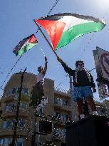 San Francisco Pro-Palestine Demonstration Marking 300 Days Of Israel's Bombardment Of Gaza