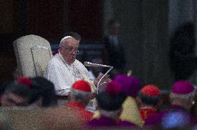 Pope Francis Leads The Vespers - Rome