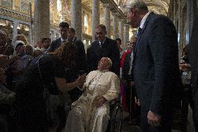 Pope Francis Leads The Vespers - Rome