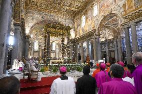 Pope Francis Leads The Vespers - Rome