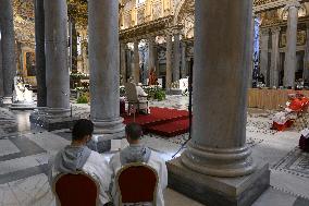 Pope Francis Leads The Vespers - Rome