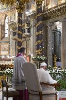 Pope Francis Leads The Vespers - Rome