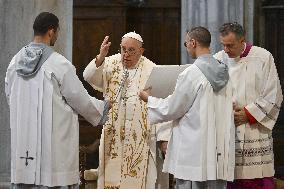 Pope Francis Leads The Vespers - Rome