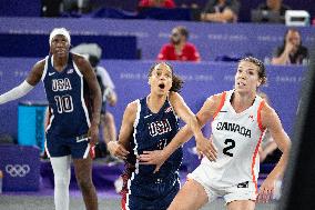 Paris 2024 - Women's Basketball 3x3 - Canada v USA