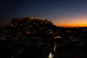 General View Of Acropole And Parthenon - Athens