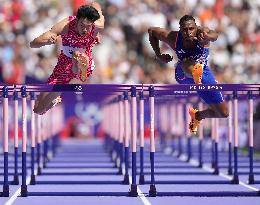 (PARIS2024) FRANCE-PARIS-OLY-ATHLETICS-110M HURDLES-MEN