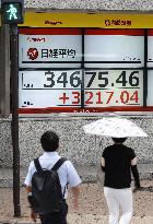 Nikkei closes with record point gain