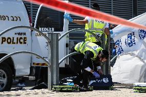 Israeli First Responders Attend Stabbing Scene at Jerusalem Checkpoint