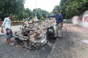 PM Sheikh Hasina Flees Country As Protesters Storm Palace - Dhaka