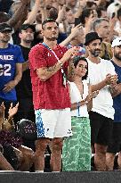 Paris 2024 - Basketball - Florent Manaudou And Girlfriend At France v Canada