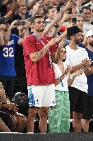 Paris 2024 - Basketball - Florent Manaudou And Girlfriend At France v Canada