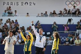 Paris 2024 - Fans cheer medalists at the Parc des Champions in Paris FA