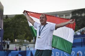 Paris 2024 - Fans cheer medalists at the Parc des Champions in Paris FA