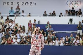 Paris 2024 - Fans cheer medalists at the Parc des Champions in Paris FA