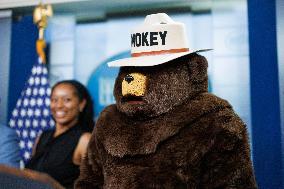 DC: Smokey the Bear Visits White House for 80th Birthday