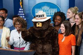 DC: Smokey the Bear Visits White House for 80th Birthday