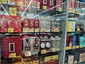 Liquor on Sale at A Supermarket in Yichang