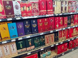 Liquor on Sale at A Supermarket in Yichang