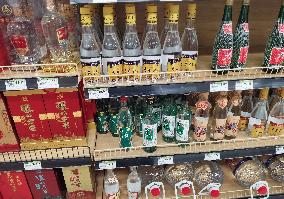 Liquor on Sale at A Supermarket in Yichang