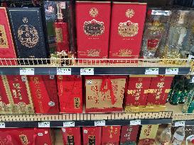 Liquor on Sale at A Supermarket in Yichang