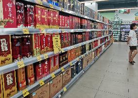 Liquor on Sale at A Supermarket in Yichang