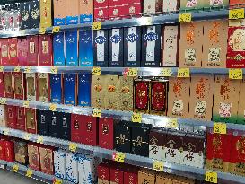 Liquor on Sale at A Supermarket in Yichang