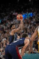 Paris 2024 - men's quarterfinal basketball match between Brazil and the USA