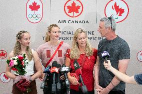 Paris 2024 - 3 Times Gold Medallist Summer McIntosh Returns To Canada