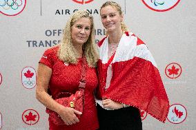 Paris 2024 - 3 Times Gold Medallist Summer McIntosh Returns To Canada