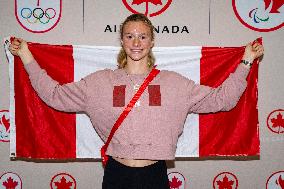 Paris 2024 - 3 Times Gold Medallist Summer McIntosh Returns To Canada