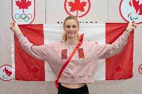 Paris 2024 - 3 Times Gold Medallist Summer McIntosh Returns To Canada