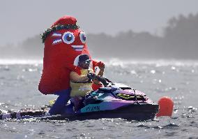 Paris Olympic mascot Phryge in Tahiti