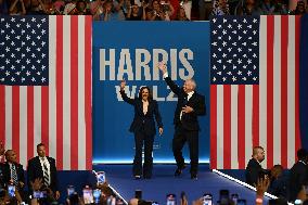 Democratic Presidential Nominee U.S. Vice President Kamala Harris And Running Mate Minnesota Governor Tim Walz At Campaign Rally