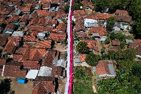 1 Kilometer Long Flag Unfurling Ahead Of Republic Of Indonesia Independence Day