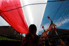 1 Kilometer Long Flag Unfurling Ahead Of Republic Of Indonesia Independence Day