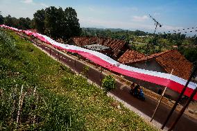 1 Kilometer Long Flag Unfurling Ahead Of Republic Of Indonesia Independence Day