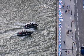 Paris 2024 - Police Patrol The River Seine