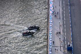 Paris 2024 - Police Patrol The River Seine