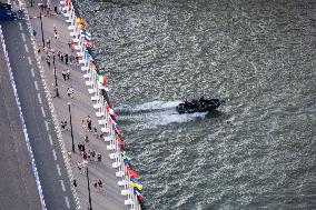 Paris 2024 - Police Patrol The River Seine