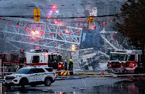 Crane Collapses As Fire Crews Battle Multiple Blazes - Vancouver