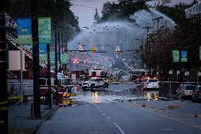 Crane Collapses As Fire Crews Battle Multiple Blazes - Vancouver