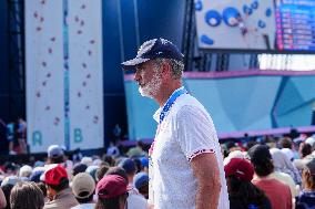 Paris 2024 - King Felipe At Men's Boulder And Lead Semifinal