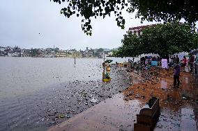 Pushkar Lake Brims With Water - India