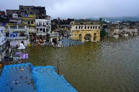 Pushkar Lake Brims With Water - India