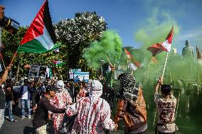 Pro Palestine Protest In Indonesia