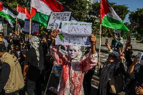 Pro Palestine Protest In Indonesia